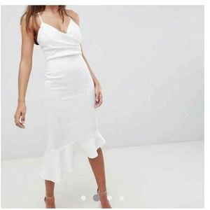 ASOS scuba cami pephem midi dress